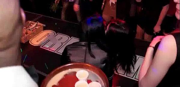  Hot brunettes dancing at party